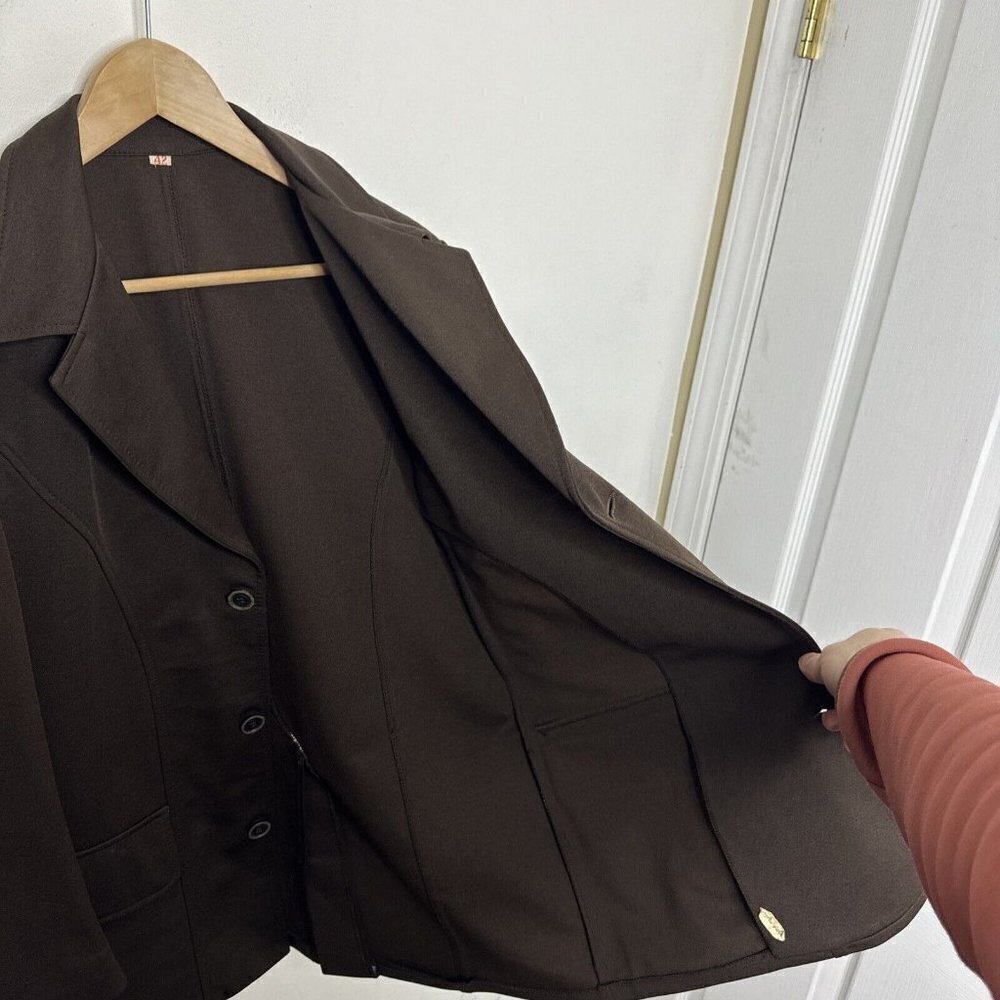 Vintage 70s Disco Blazer Woman 42 Days Sportswear Brown‎ Sports Coat 3 Button - Picture 10 of 10